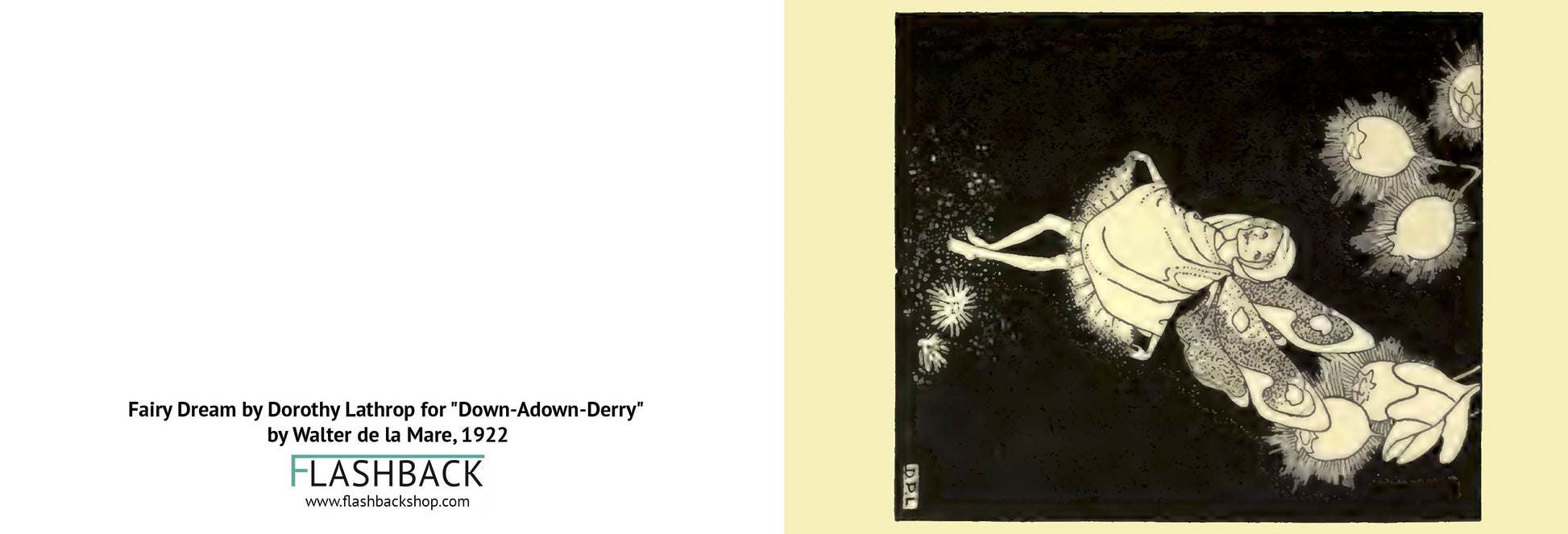Sueño de hadas de Dorothy Lathrop para Down-Adown-Derry por Walter de la Mare, 1922 - postal 