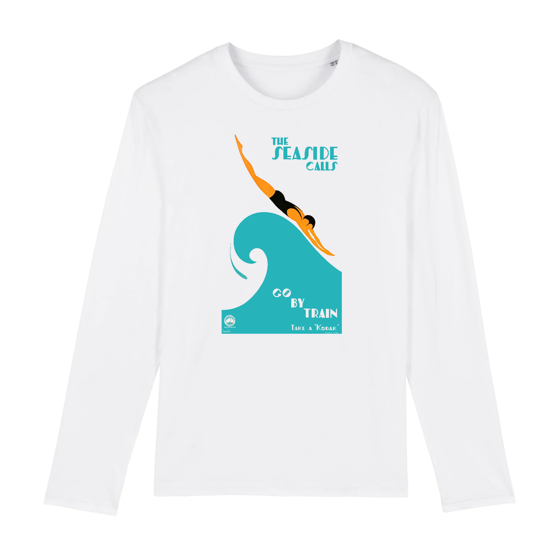 The Seaside Calls de Gert Selheim, años 30 - Camiseta de manga larga de algodón orgánico