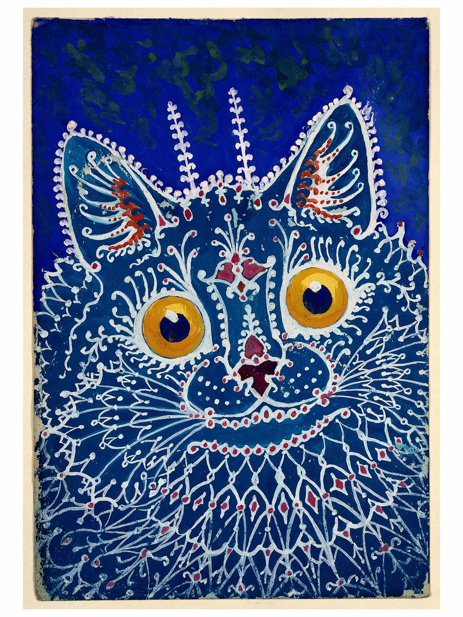 Gato en estilo gótico por Louis Wain, ca. 1925