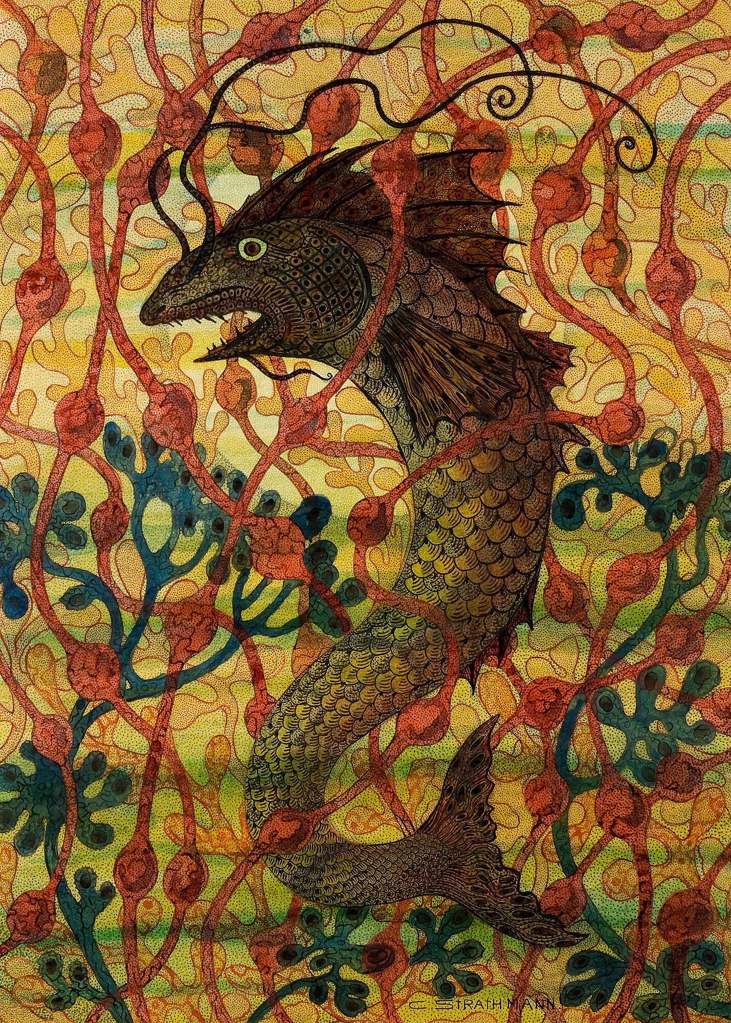 Poisson dans les plantes aquatiques par Carl Strathmann, c.1895 - Papier d'emballage