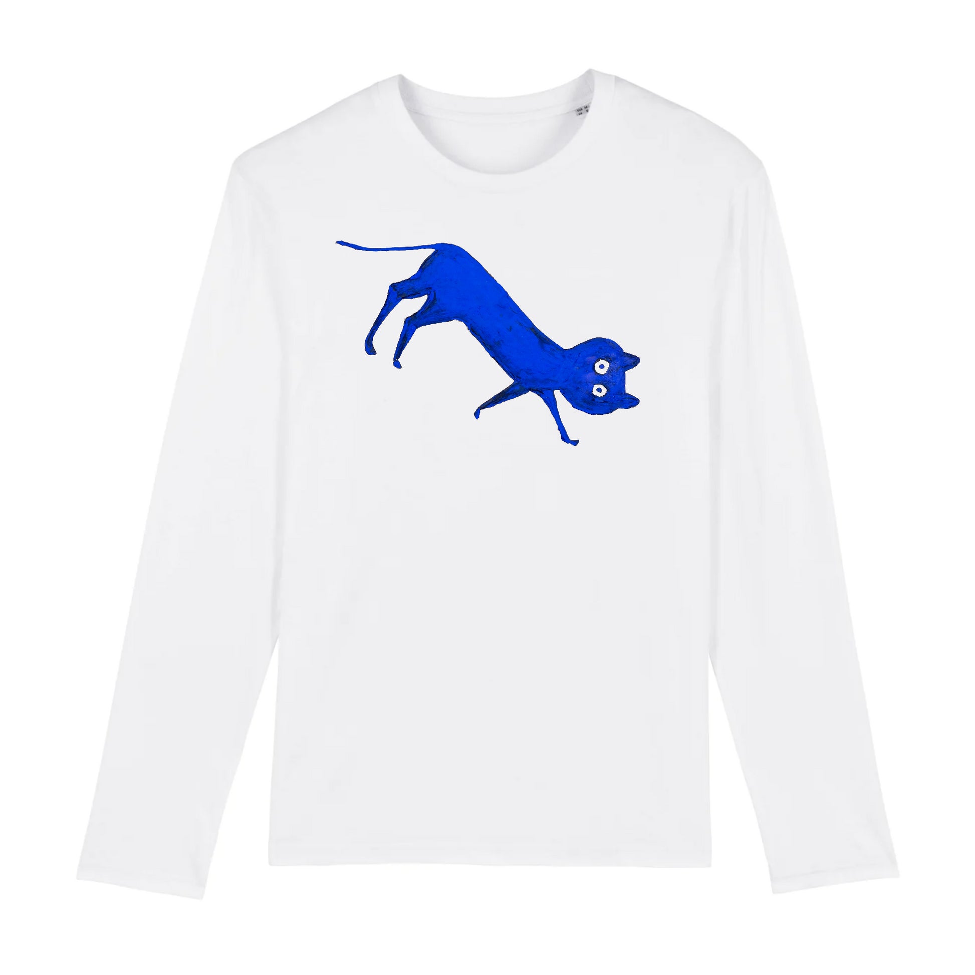 Gato azul de Bill Traylor, c. 1941 - Camiseta de manga larga de algodón orgánico 